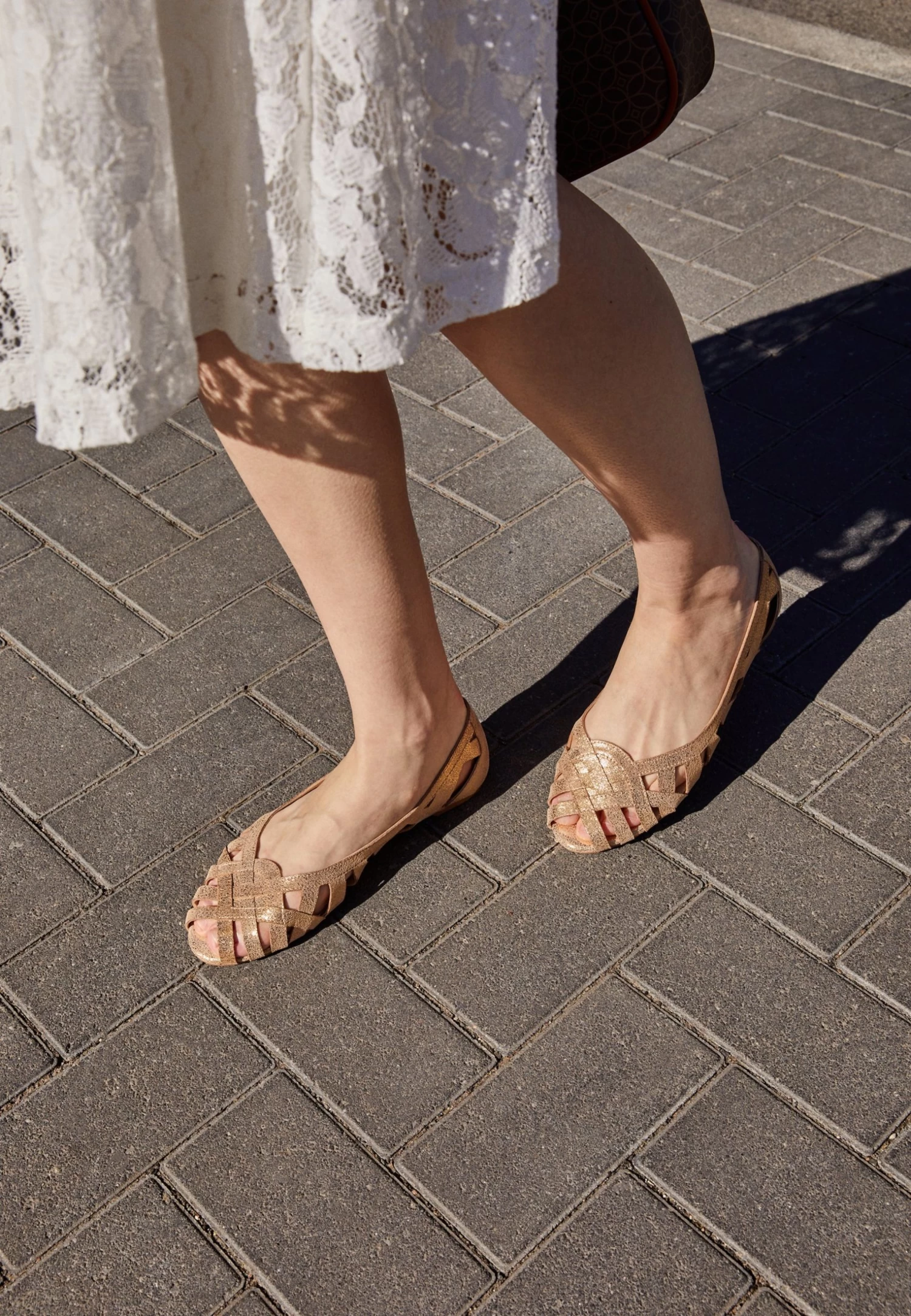 Anna Field Leather - Peeptoe Ballerina'S - Gold - Afbeelding 4