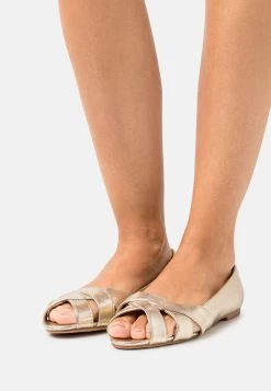 Anna Field Peeptoe Ballerina'S - Gold