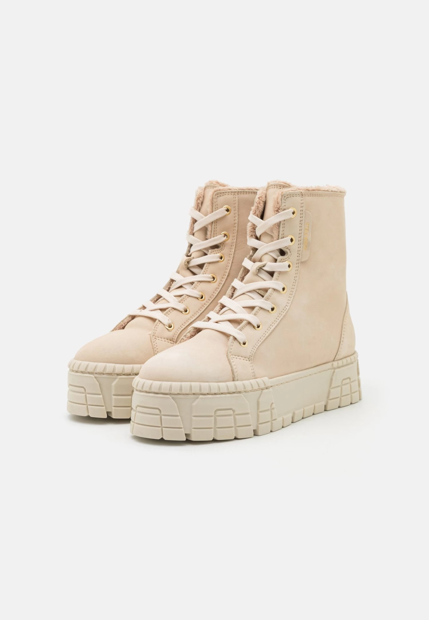 Anna Field Leather- Enkellaarsjes Met Plateauzool - Beige - Afbeelding 2