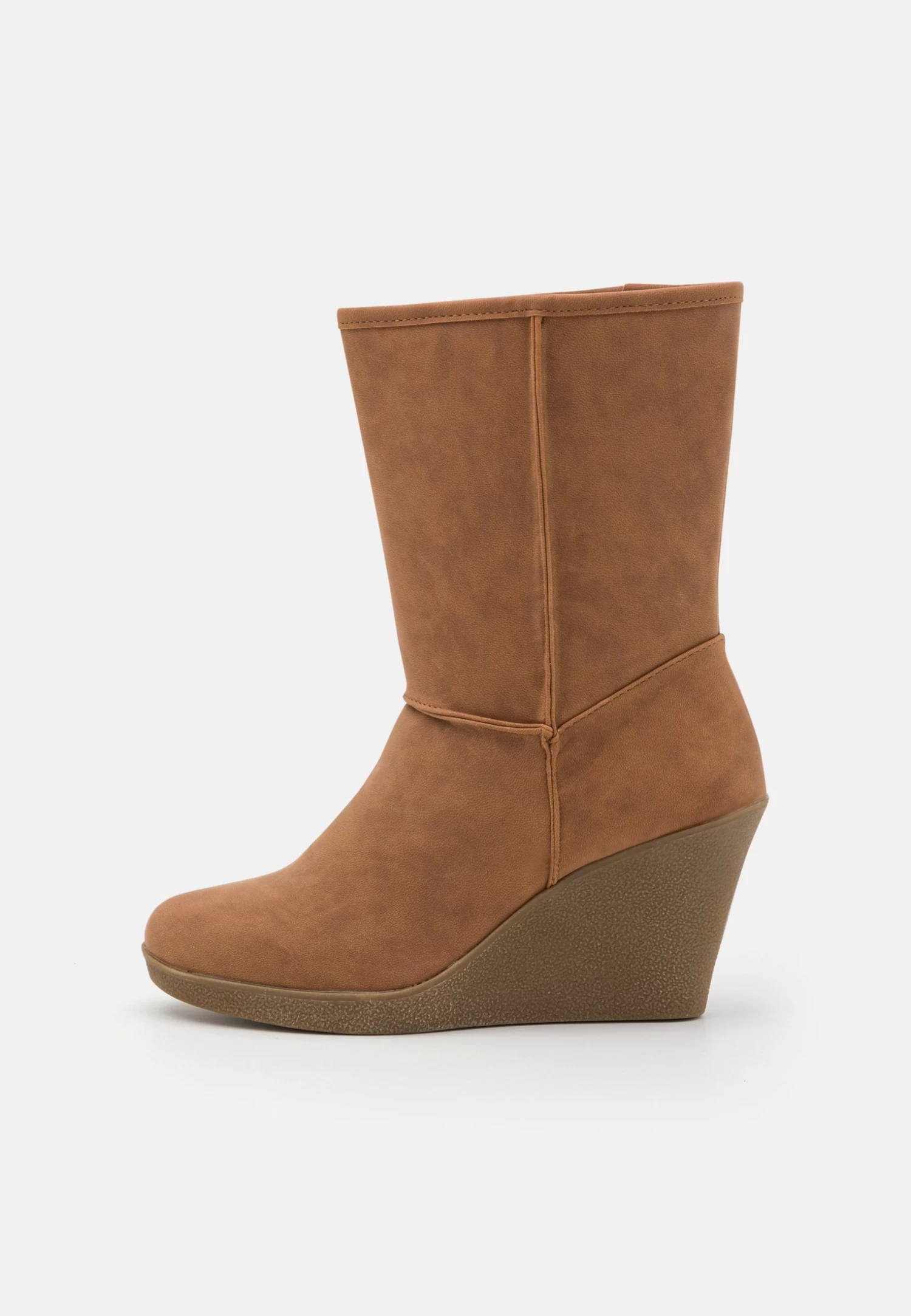 Anna Field Winter Boot - Enkellaarsjes Met Sleehak - Cognac - Afbeelding 2