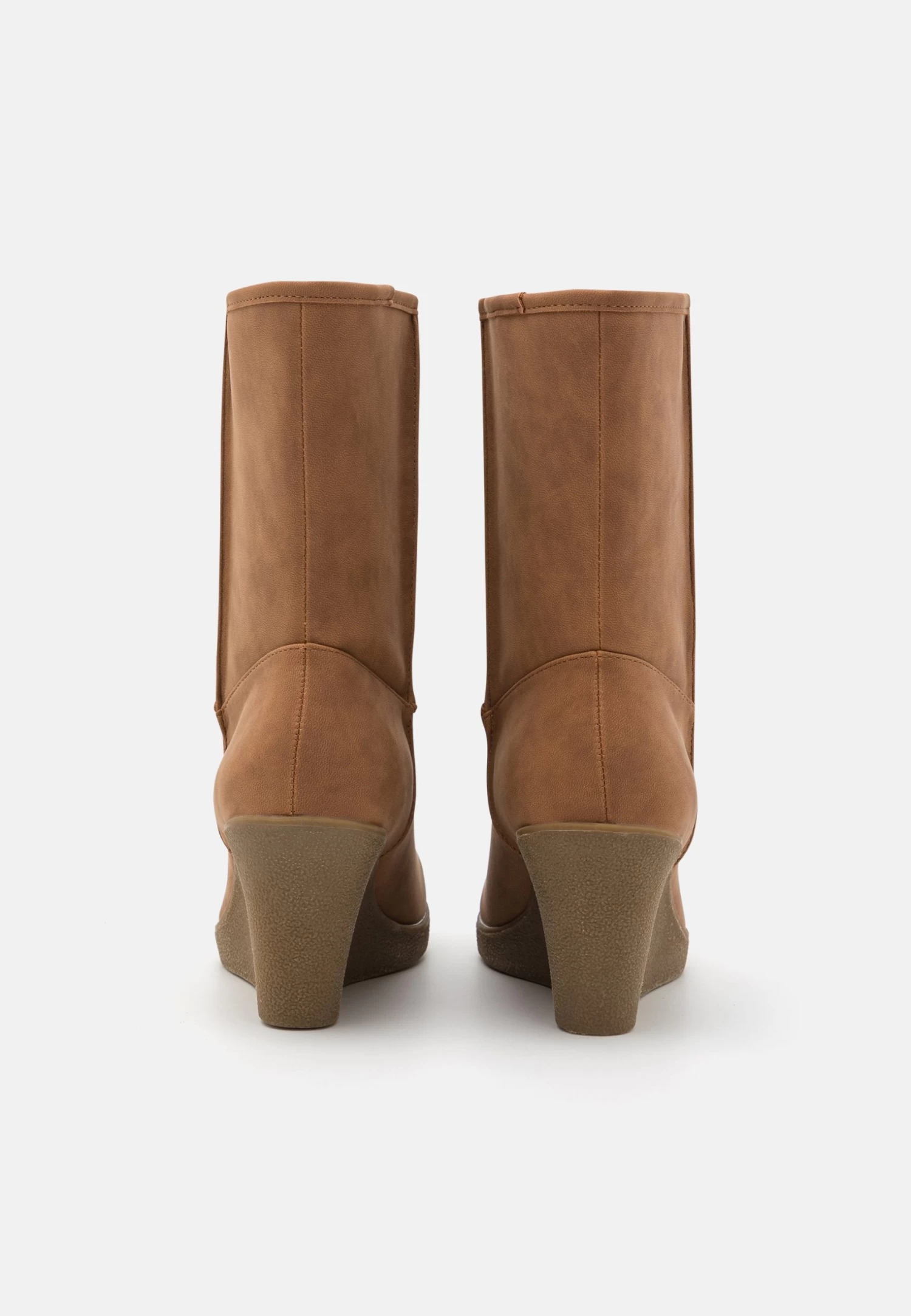Anna Field Winter Boot - Enkellaarsjes Met Sleehak - Cognac - Afbeelding 4