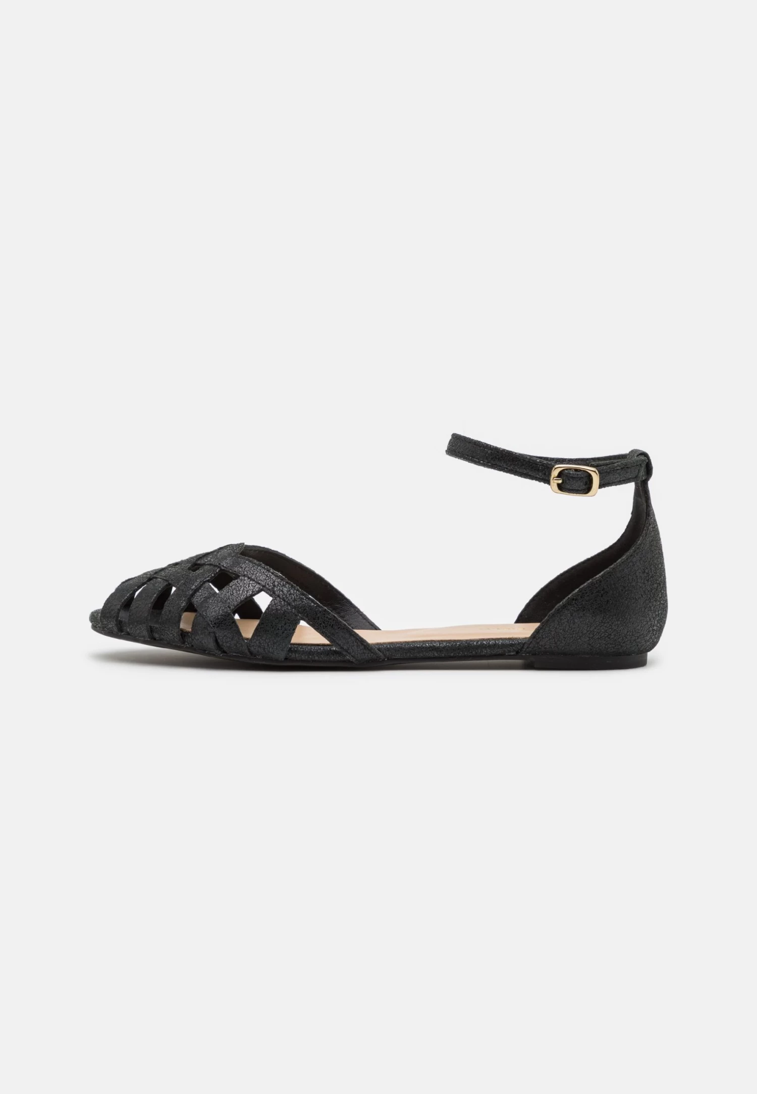 Leather- Peeptoe Ballerina'S - Black - Afbeelding 2