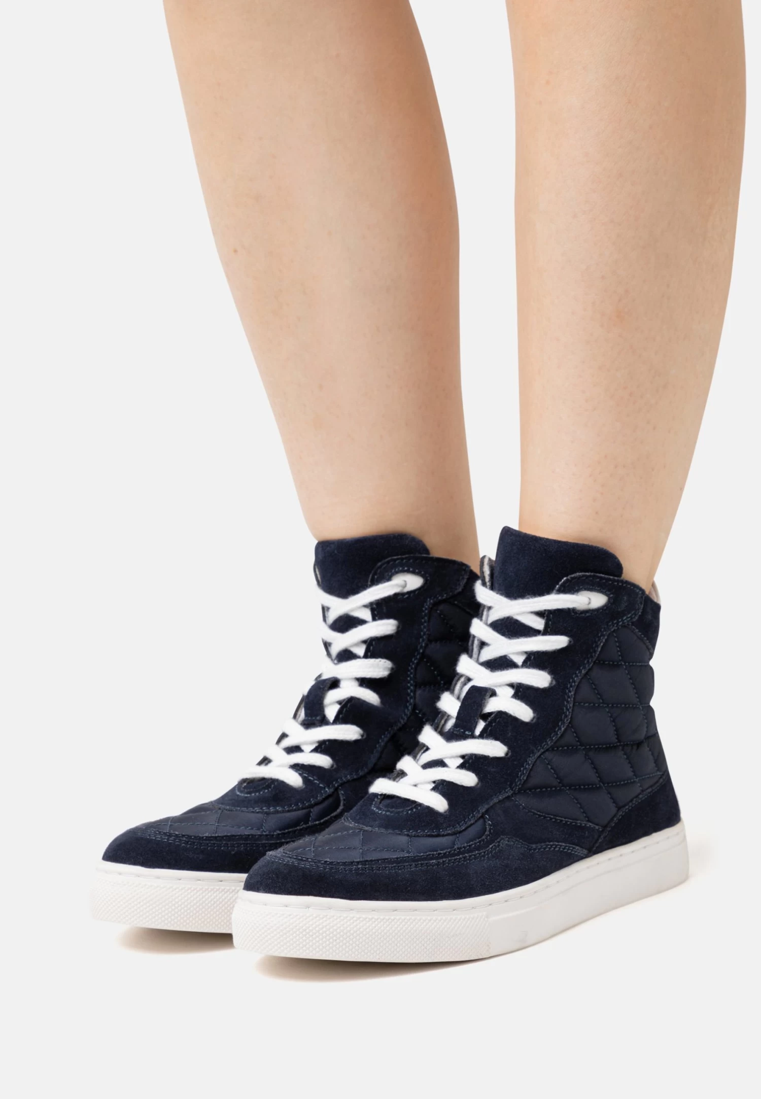 Anna Field Leather - Sneakers Hoog - Dark Blue