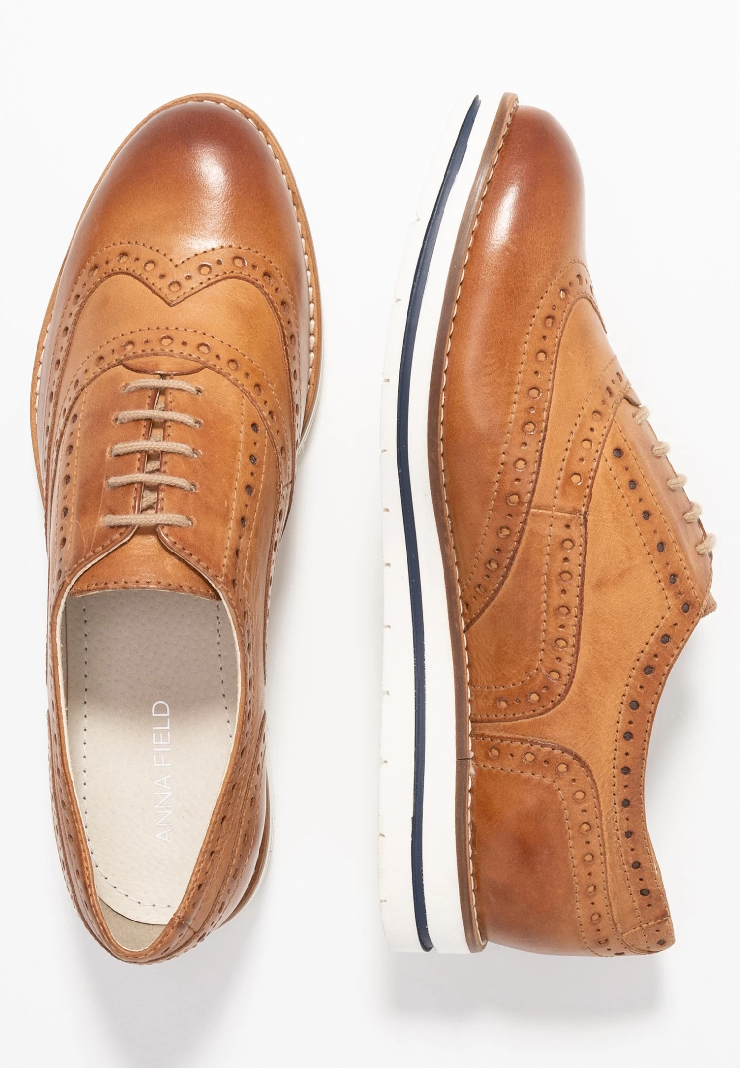 Anna Field Leather - Sportieve Veterschoenen - Cognac - Afbeelding 4