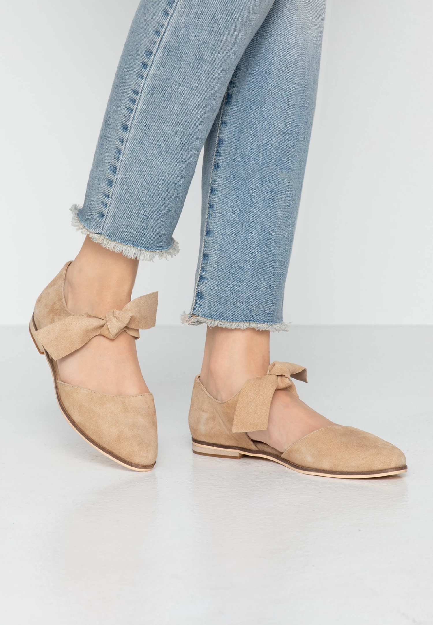 Anna Field Leather - Ballerina'S Met Enkelbandjes - Beige