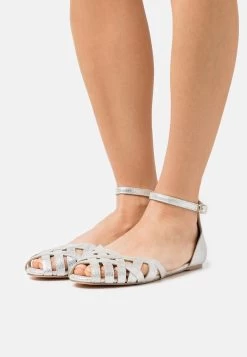 Leather- Peeptoe Ballerina'S - Silver