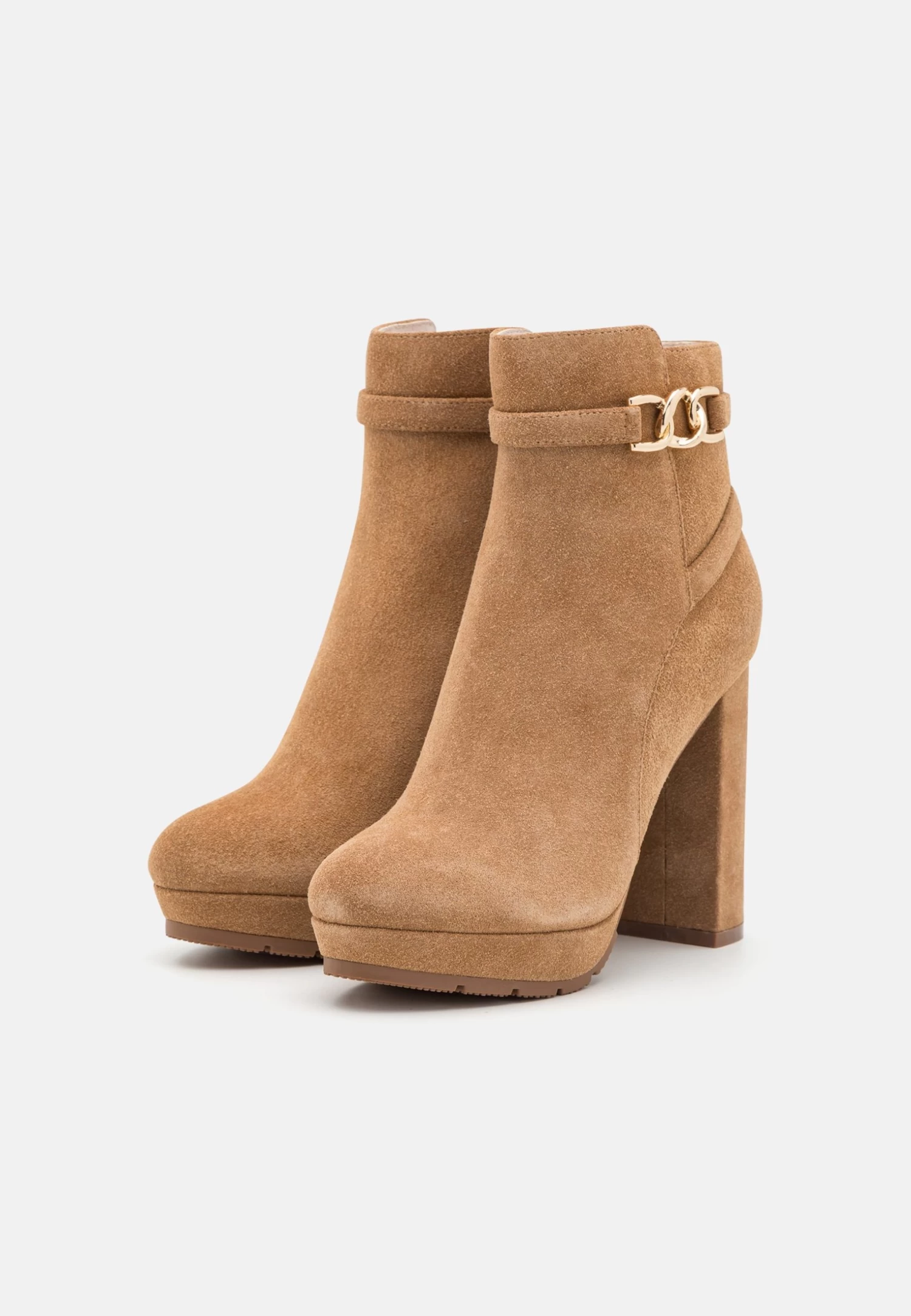 Anna Field Leather- Enkellaarsjes Met Plateauzool - Cognac - Afbeelding 3